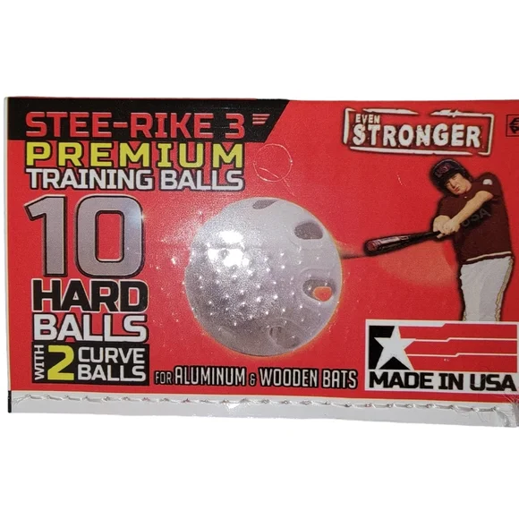 Stee-Rike 3:  10pk  Professional  Premium Training Balls w 2 Curve Balls - Picture 4 of 4